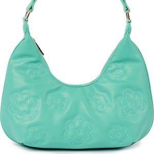 NWT LONDON Shoulder Hobo Qulited Bag Green, Gerri Flower